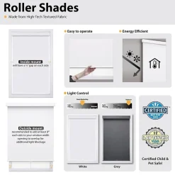 Dover Easy Rise Energy Saving Cordless Room Darkening Roller Shade