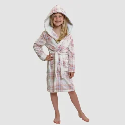 Dream Big Peace Out Girls Plush Long Sleeve Mid Length Robe