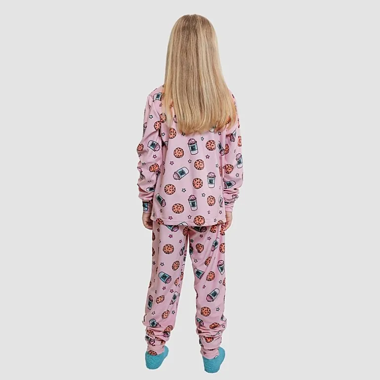 Dream Big Peace Out Little & Big Kid Girls Velour Crew Neck Long Sleeve 3-pc. Pajama Set