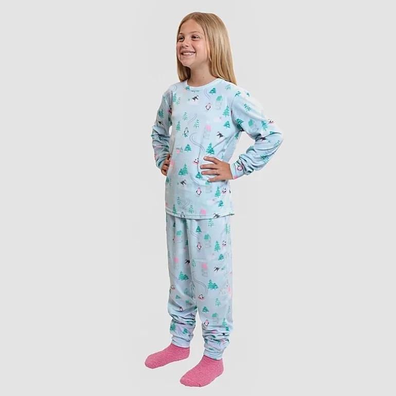 Dream Big Peace Out Little & Big Kid Girls Velour Crew Neck Long Sleeve 3-pc. Pajama Set