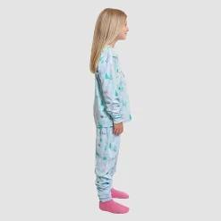 Dream Big Peace Out Little & Big Kid Girls Velour Crew Neck Long Sleeve 3-pc. Pajama Set
