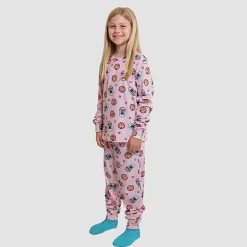 Dream Big Peace Out Little & Big Kid Girls Velour Crew Neck Long Sleeve 3-pc. Pajama Set