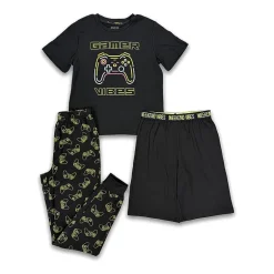 Dream Big Peace Out Little & Big Kid Boys Crew Neck Short Sleeve 3-pc. Pajama Set