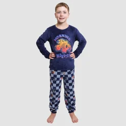 Dream Big Peace Out Little & Big Kid Boys Plush Crew Neck Long Sleeve 2-pc. Pajama Set