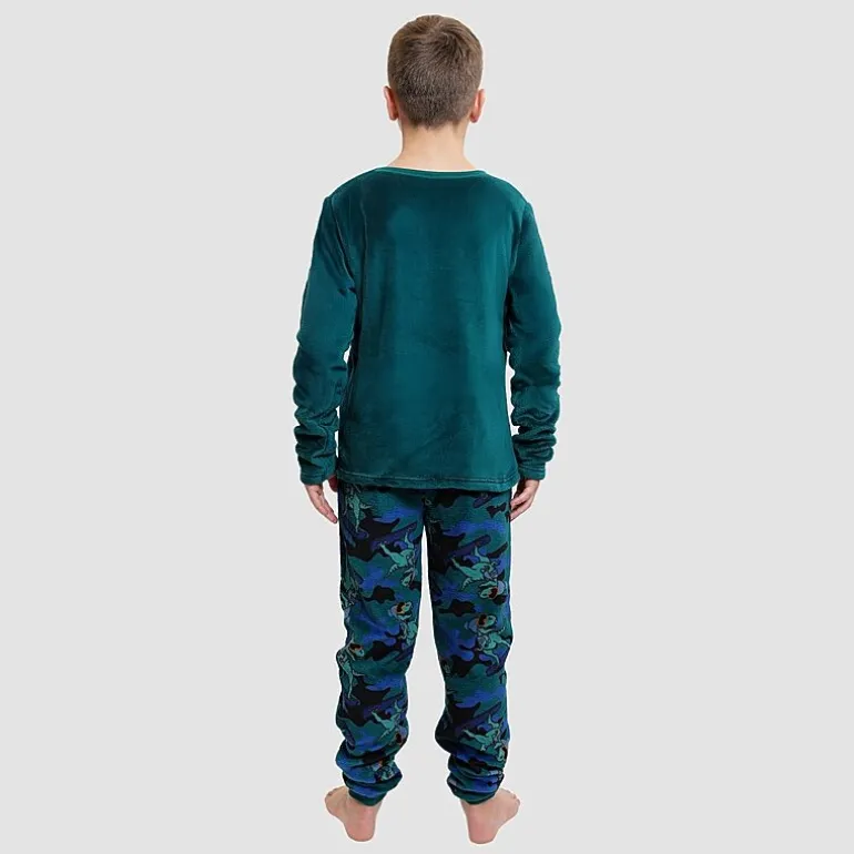 Dream Big Peace Out Little & Big Kid Boys Plush Crew Neck Long Sleeve 2-pc. Pajama Set
