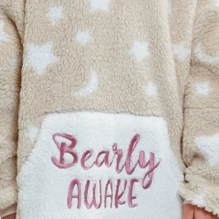 Dream Big Peace Out Lounger Little & Big Kid Girls Plush Long Sleeve Hooded Nightgown