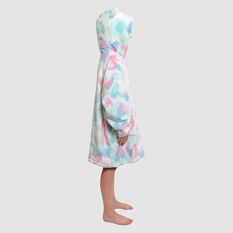 Dream Big Peace Out Lounger Little & Big Kid Girls Plush Long Sleeve Hooded Nightgown