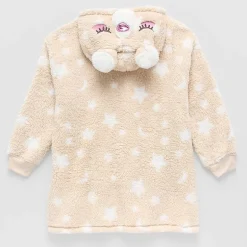 Dream Big Peace Out Lounger Little & Big Kid Girls Plush Long Sleeve Hooded Nightgown