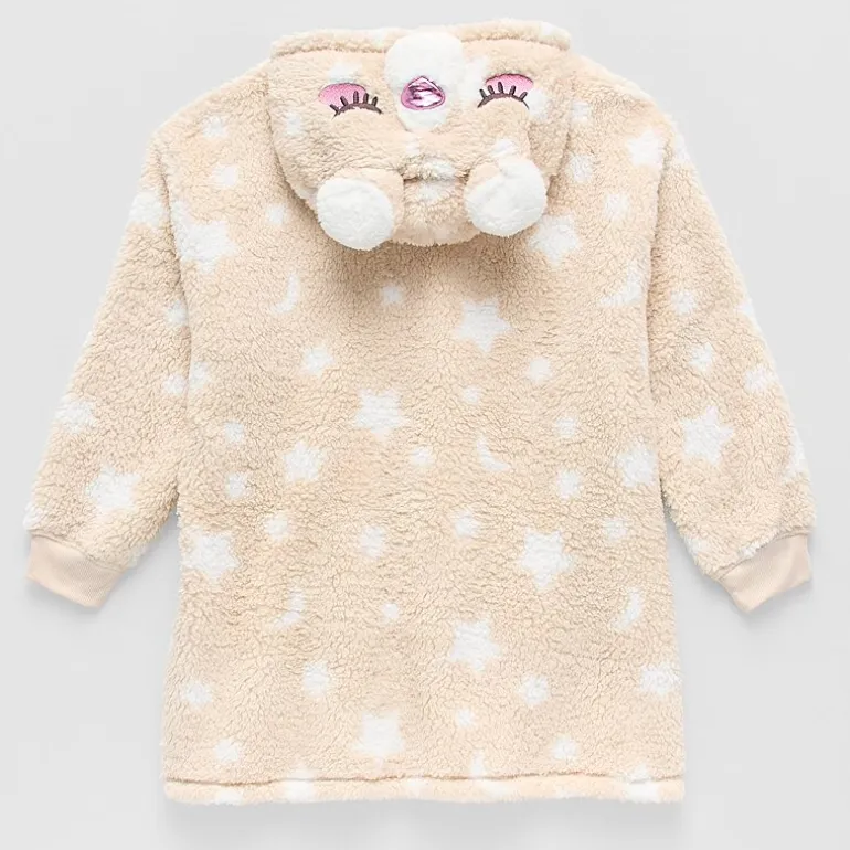 Dream Big Peace Out Lounger Little & Big Kid Girls Plush Long Sleeve Hooded Nightgown