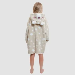 Dream Big Peace Out Lounger Little & Big Kid Girls Plush Long Sleeve Hooded Nightgown