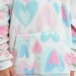Dream Big Peace Out Lounger Little & Big Kid Girls Plush Long Sleeve Hooded Nightgown