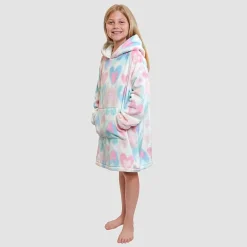 Dream Big Peace Out Lounger Little & Big Kid Girls Plush Long Sleeve Hooded Nightgown