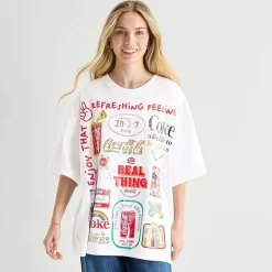 Drinks Grid Boyfriend Tee Womens Juniors Crew Neck Short Sleeve Loose Fit Graphic T-Shirt