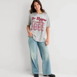Dr Pepper Hot Tee Womens Juniors Crew Neck Short Sleeve Oversized Graphic T-Shirt