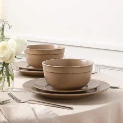 EARTH & CLAY Hazel 24-pc. Stoneware Dinnerware Set