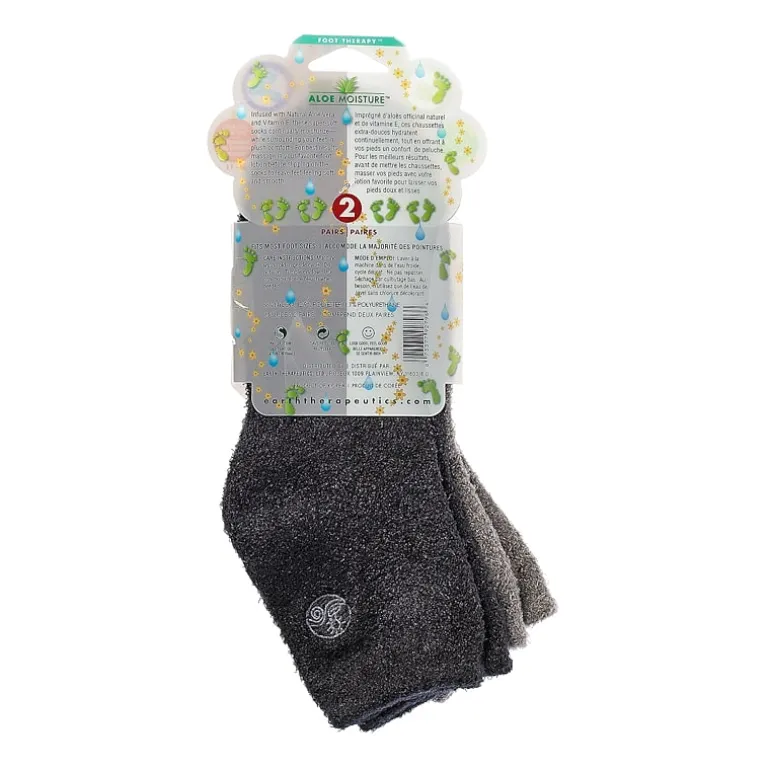 Earth Therapeutics Grey & Black Aloe Moisturizing Socks