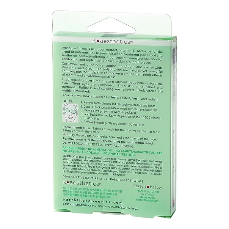 Earth Therapeutics Recover-E Cucumber Eye Pads - 5 Pairs