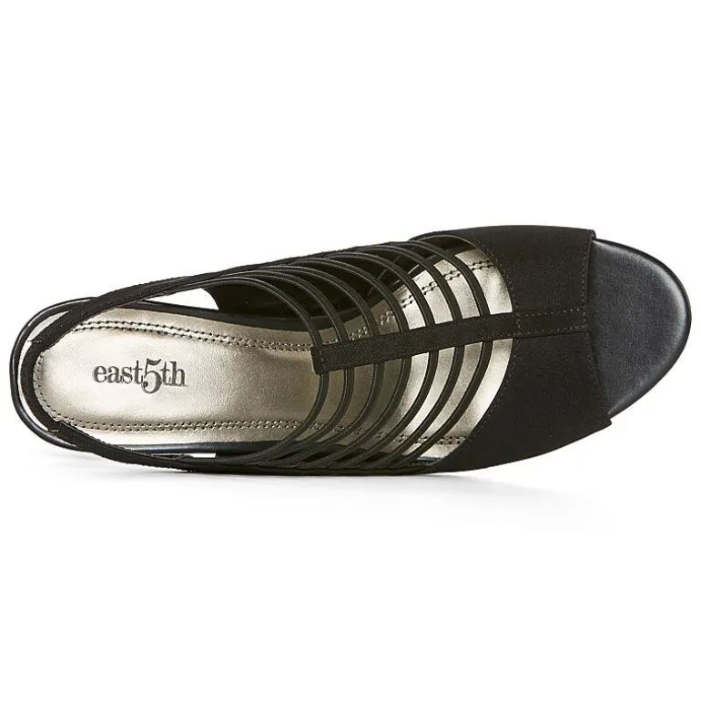 east 5th Neville Womens Round Peep Toe Block Heel Pumps
