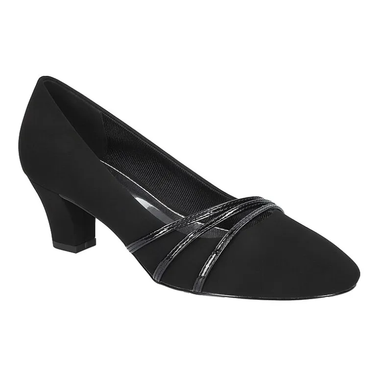 Easy Street Cristiny Womens Round Closed Toe Block Heel Pumps