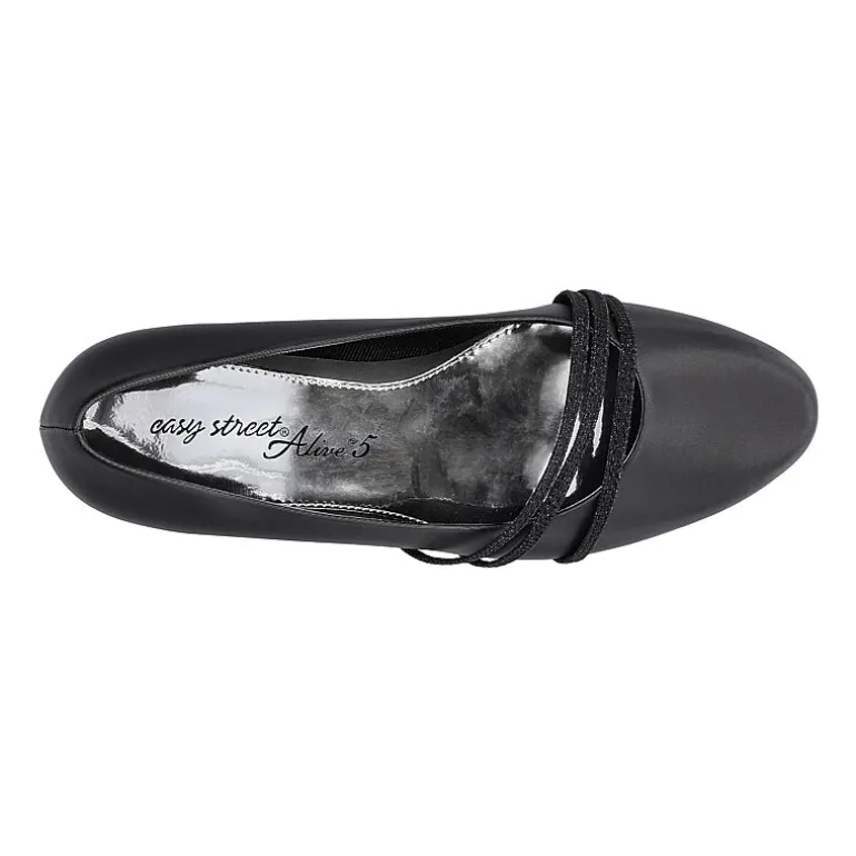 Easy Street Cristiny Womens Round Closed Toe Block Heel Pumps