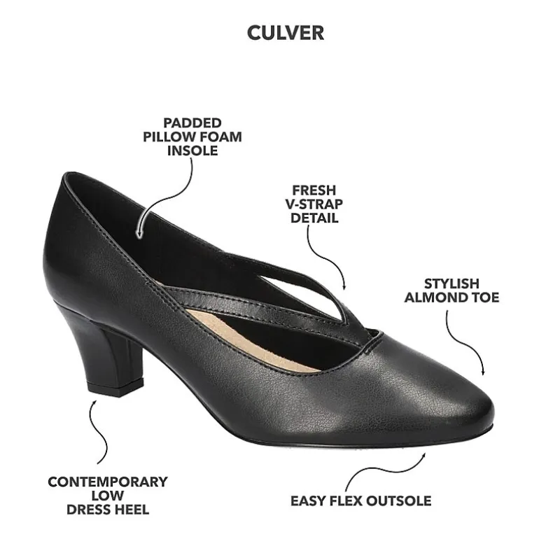 Easy Street Culver Womens Almond Closed Toe Stiletto Heel Pumps