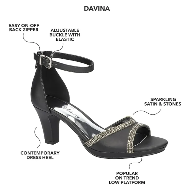 Easy Street Davina Womens Round Open Toe Stiletto Heel Pumps
