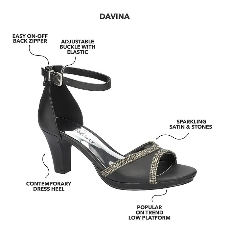 Easy Street Davina Womens Round Open Toe Stiletto Heel Pumps