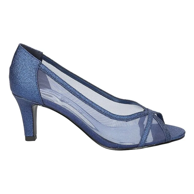 Easy Street Picaboo Womens Round Open Toe Stiletto Heel Pumps