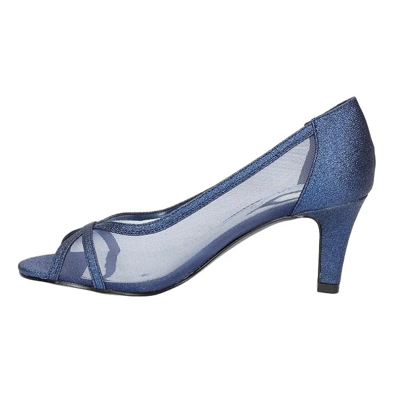 Easy Street Picaboo Womens Round Open Toe Stiletto Heel Pumps