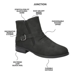 Easy Street Womens Junction Block Heel Booties