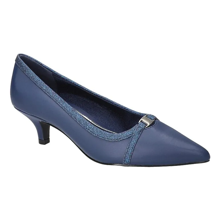 Easy Street Zayn Womens Pointed Closed Toe Kitten Heel Pumps