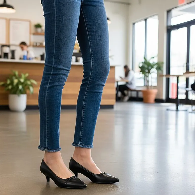 Easy Street Zayn Womens Pointed Closed Toe Kitten Heel Pumps