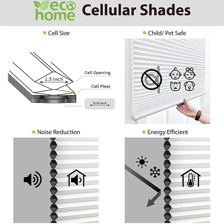 Eco Estates Custom Cordless Top Down Bottom Up Light-Filtering Cellular Shade