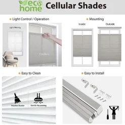 Eco Estates Custom Cordless Top Down Bottom Up Light-Filtering Cellular Shade