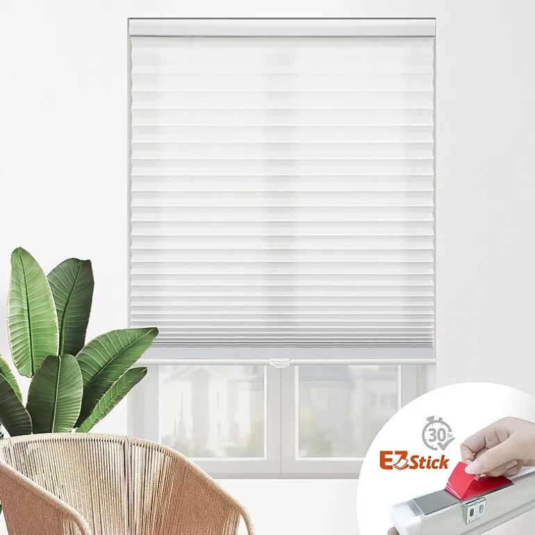 Eco Estates Ez Stick No Tool 1” Cut-to-Width Cordless Light Filtering Pleated Shade