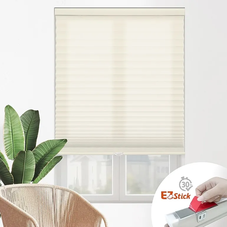 Eco Estates Ez Stick No Tool 1” Cut-to-Width Cordless Light Filtering Pleated Shade