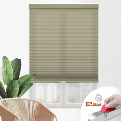 Eco Estates Ez Stick No Tool 1” Cut-to-Width Cordless Light Filtering Pleated Shade