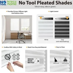 Eco Estates Fabric Cordless Light-Filtering Pleated Shade