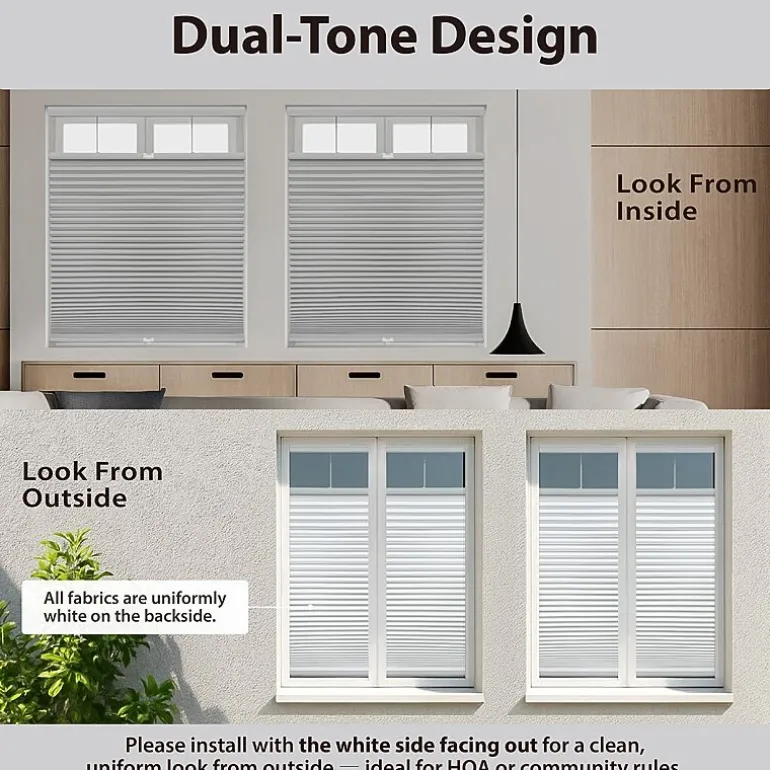 Eco Estates Honeycomb Custom Cordless Top Down Bottom Up Blackout Cellular Shade