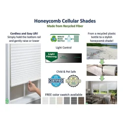 Eco Estates Honeycomb Custom Cordless Light-Filtering Cellular Shade