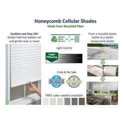 Eco Estates Honeycomb Custom Cordless Light-Filtering Cellular Shade