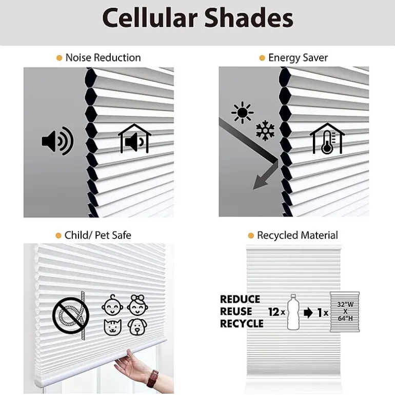 Eco Estates Honeycomb Cut-To-Width Cordless Blackout Cellular Shade