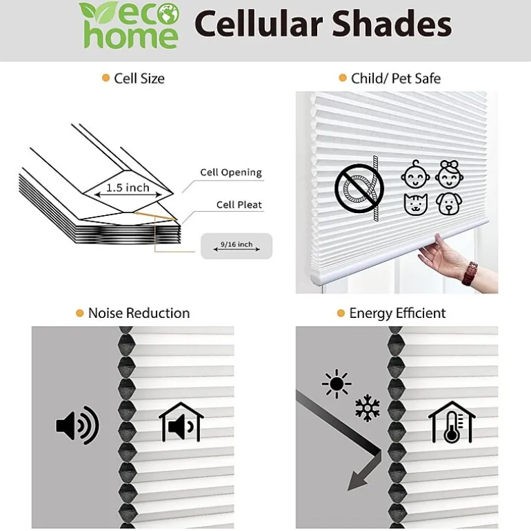 Eco Estates Modern Signature Collection Custom Cordless Light-Filtering Cellular Shade