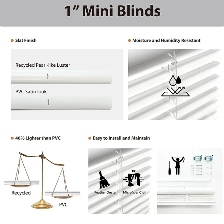 Eco Estates 1" Room Darkening Cordless Mini Blind