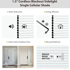 Eco Estates Sidelight Cut-To-Width Cordless 100% Blackout Cellular Shade