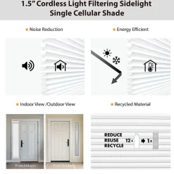 Eco Estates Sidelight Cut-To-Width Cordless Light-Filtering Cellular Shade