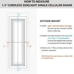 Eco Estates Sidelight Cut-To-Width Cordless Light-Filtering Cellular Shade
