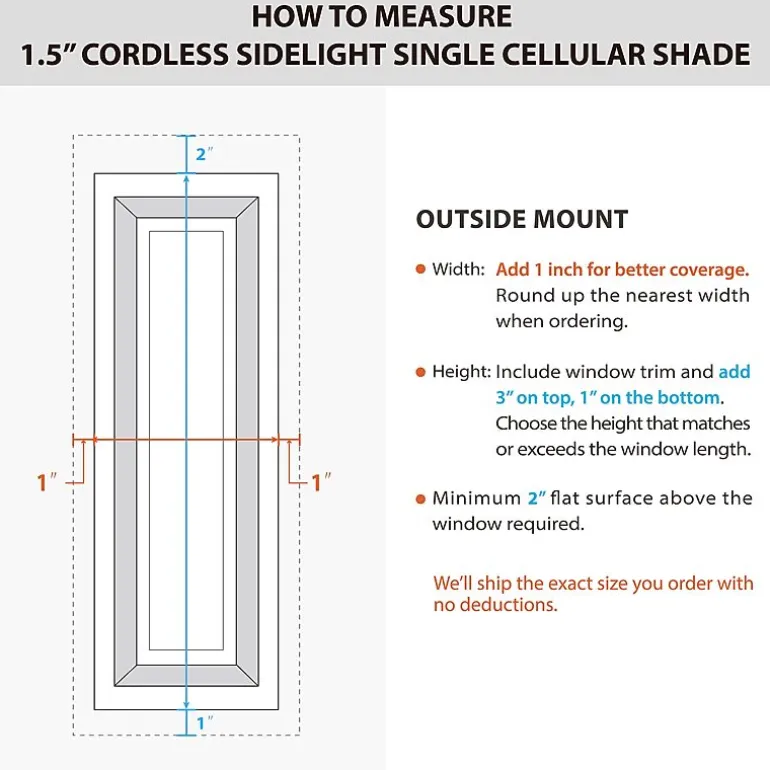 Eco Estates Sidelight Cut-To-Width Cordless Light-Filtering Cellular Shade