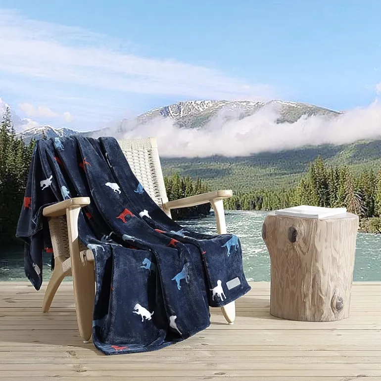 Eddie Bauer Buddy The Dog Plush Reversible Lightweight Throw