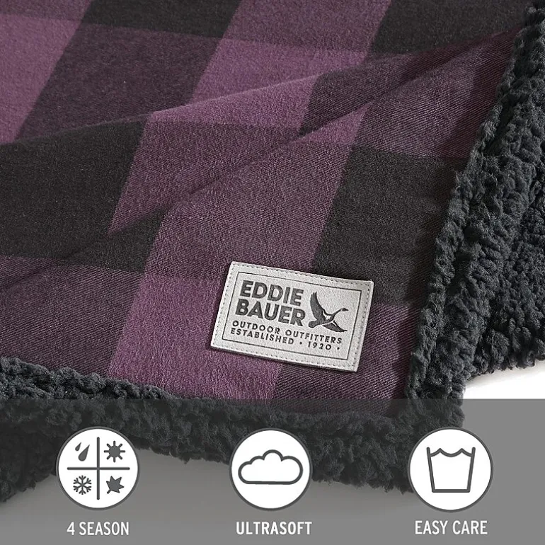 Eddie Bauer Cabin Plaid Cotton Flannel Lightweight Throw